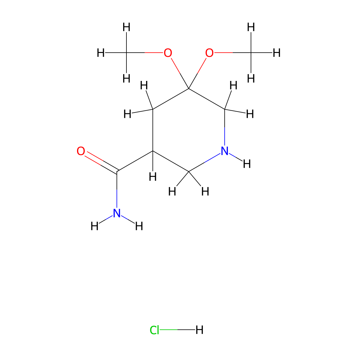5,5-Dimethoxypiperidine-3-carboxamide hydrochloride molecular structure, CAS 2228908-29-8