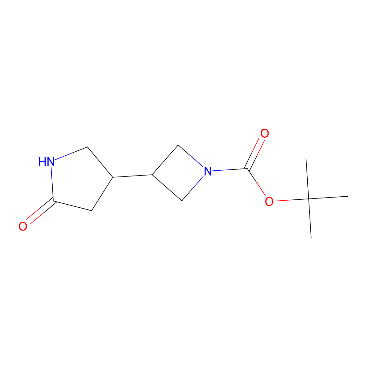 Tert-butyl 3-(5-oxopyrrolidin-3-yl)azetidine-1-carboxylate molecular structure, CAS 2228910-42-5