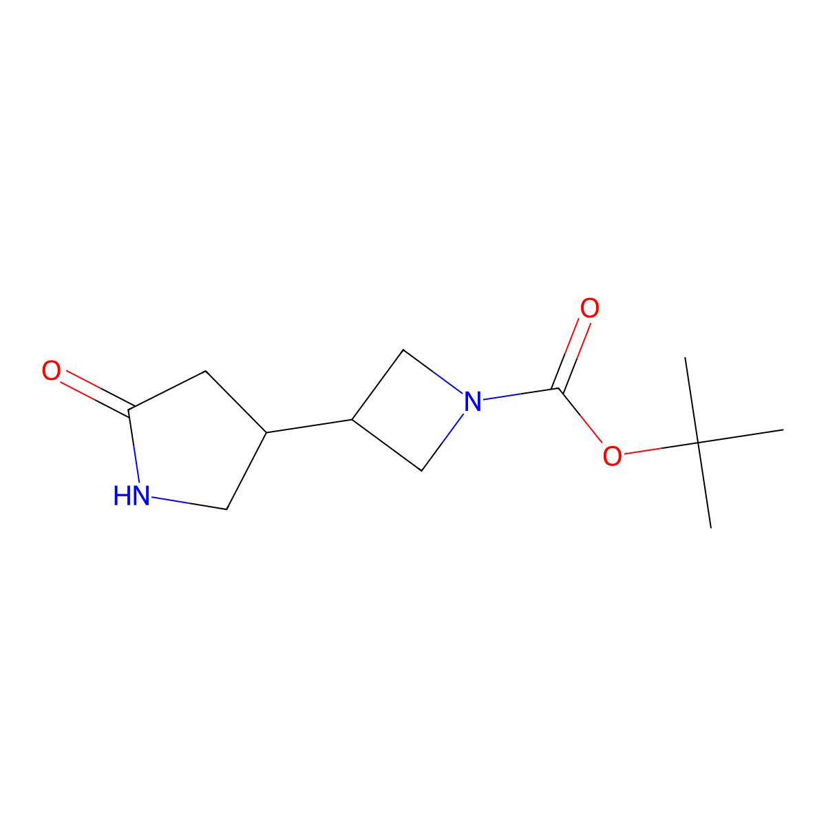 Tert-butyl 3-(5-oxopyrrolidin-3-yl)azetidine-1-carboxylate molecular structure, CAS 2228910-42-5