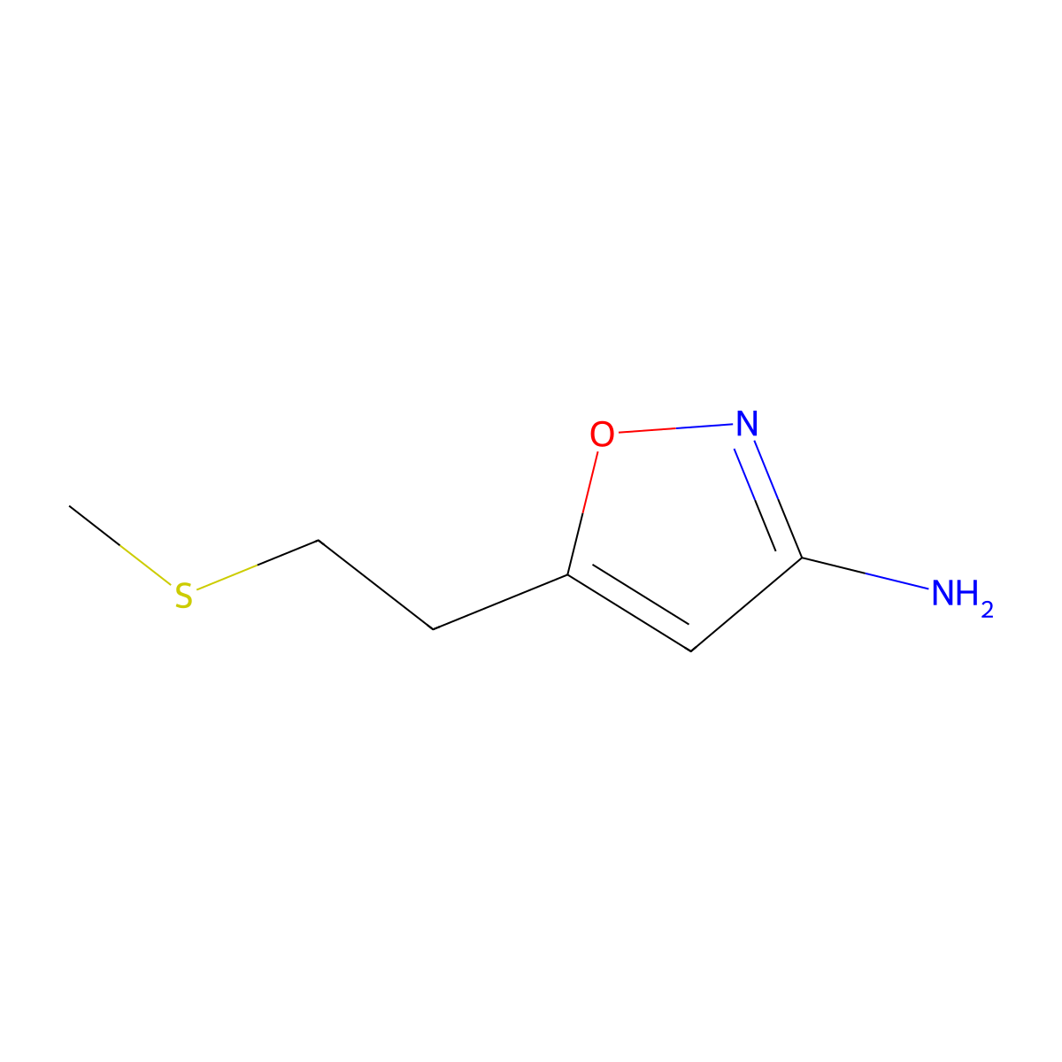 5-(2-(Methylthio)ethyl)isoxazol-3-amine molecular structure, CAS 2228911-51-9