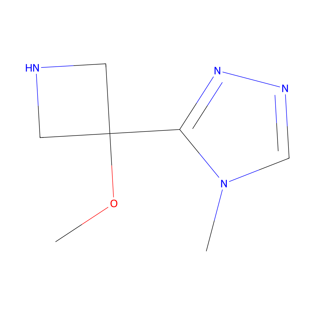 3-(3-methoxyazetidin-3-yl)-4-methyl-4H-1,2,4-triazole molecular structure, CAS 2228912-76-1
