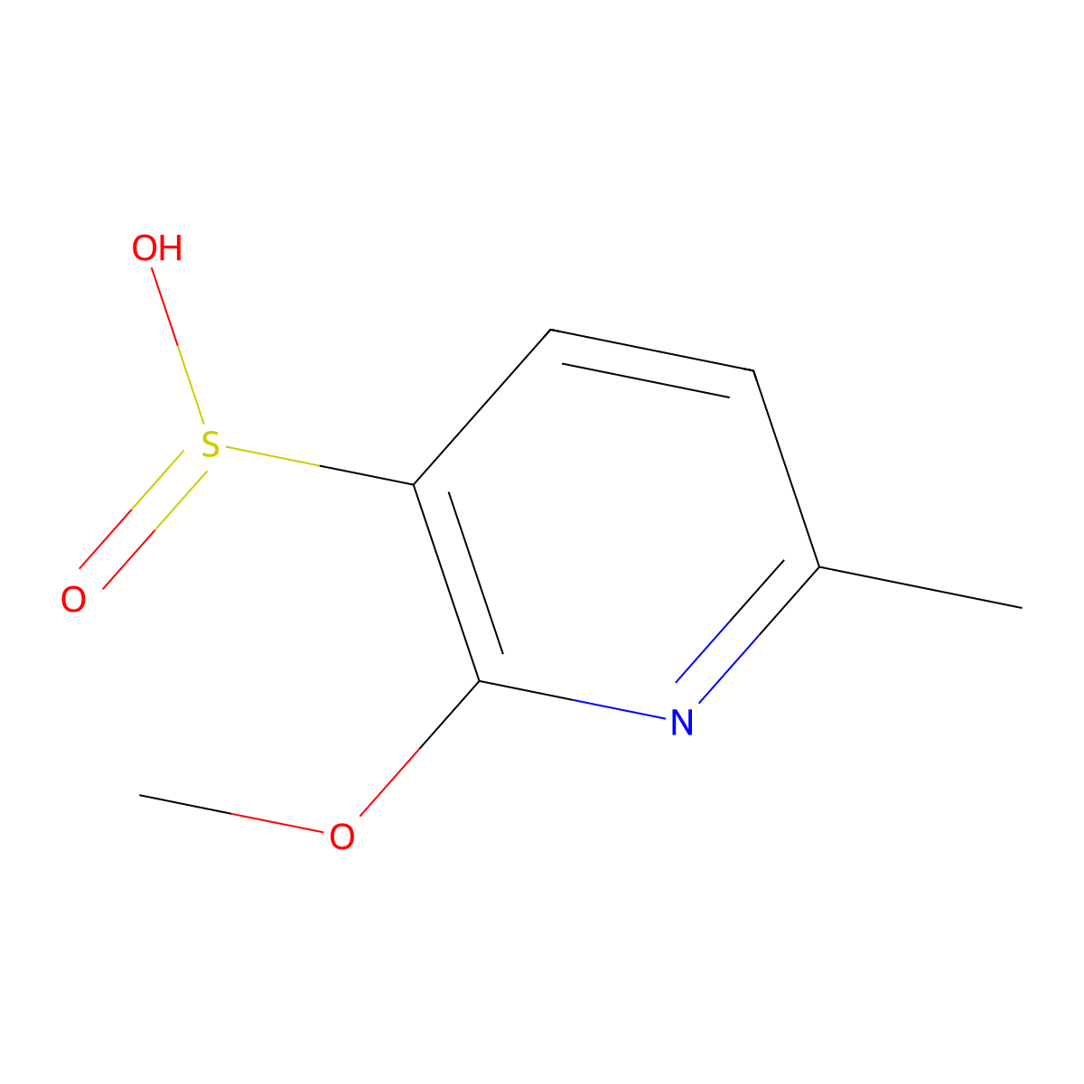 2-Methoxy-6-methylpyridine-3-sulfinic acid molecular structure, CAS 2228912-86-3