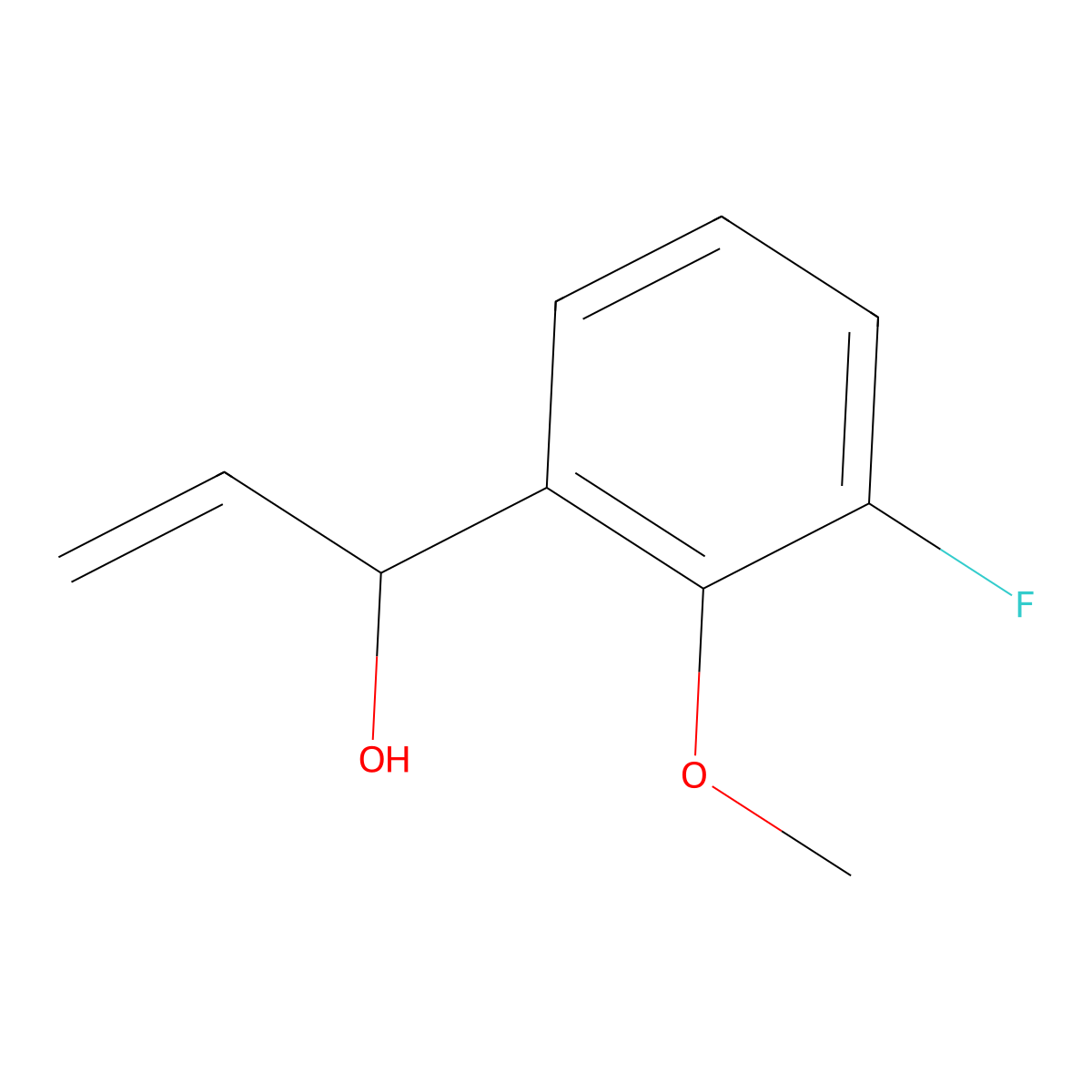 1-(3-Fluoro-2-methoxyphenyl)prop-2-en-1-ol molecular structure, CAS 2228915-12-4