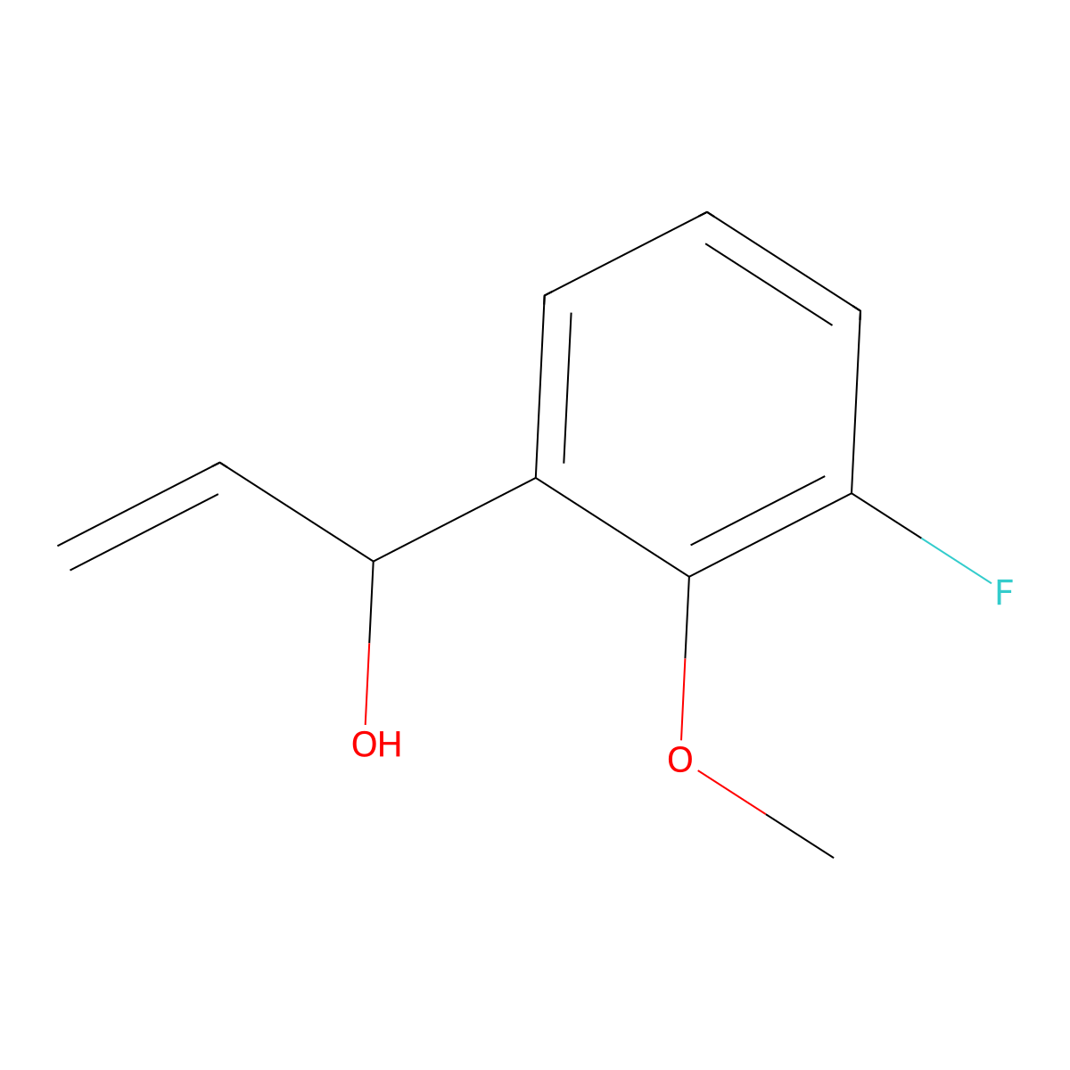 1-(3-Fluoro-2-methoxyphenyl)prop-2-en-1-ol molecular structure, CAS 2228915-12-4