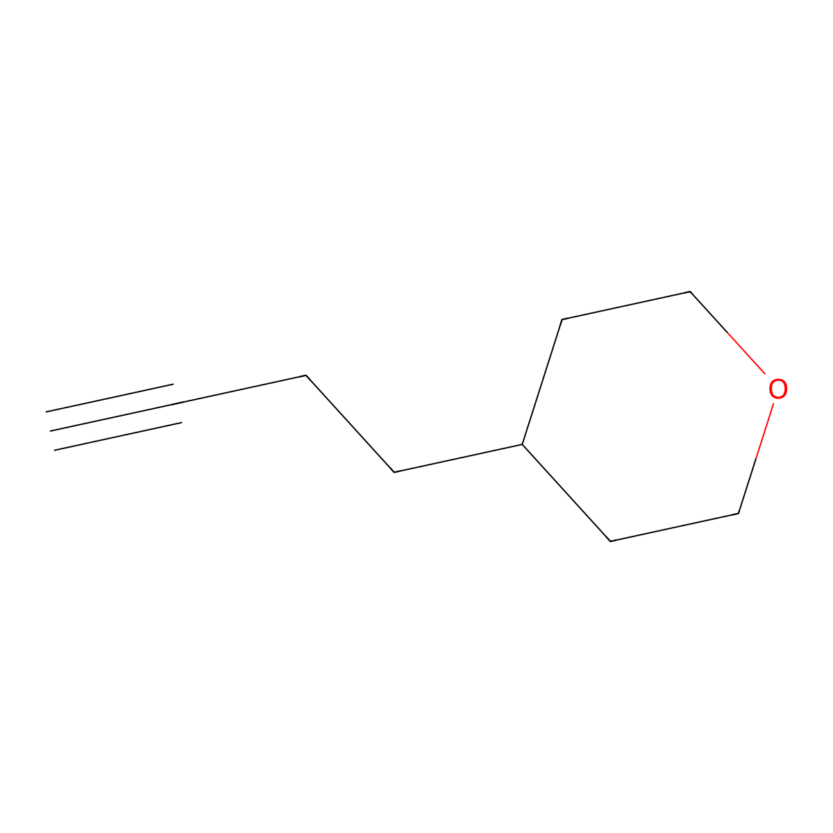 4-(But-3-yn-1-yl)oxane molecular structure, CAS 2228916-29-6