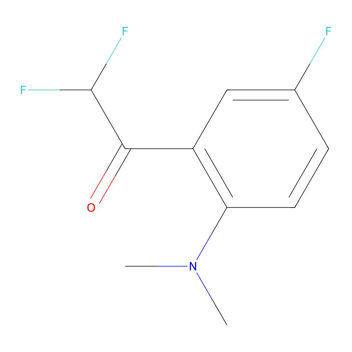 1-[2-(Dimethylamino)-5-fluorophenyl]-2,2-difluoroethan-1-one molecular structure, CAS 2228917-05-1