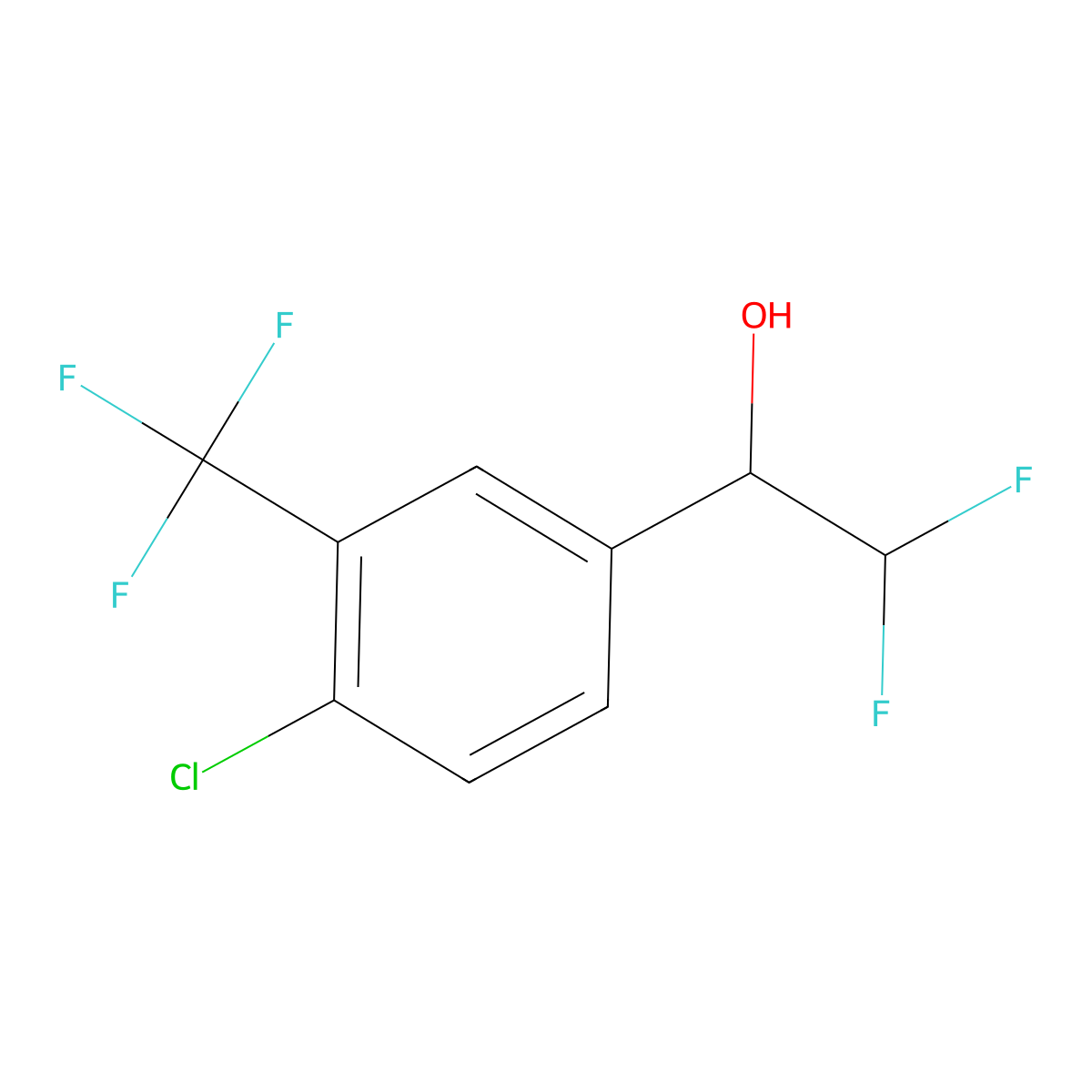 1-[4-Chloro-3-(trifluoromethyl)phenyl]-2,2-difluoroethan-1-ol molecular structure, CAS 2228918-09-8