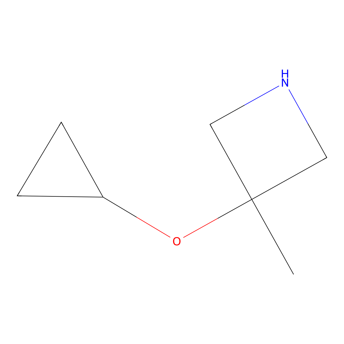 3-Cyclopropoxy-3-methylazetidine molecular structure, CAS 2228918-12-3