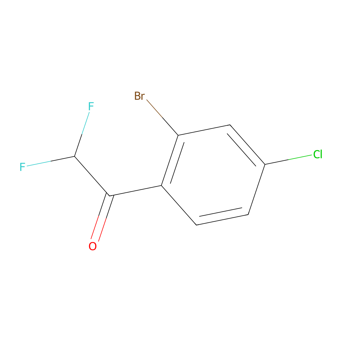 1-(2-Bromo-4-chlorophenyl)-2,2-difluoroethan-1-one molecular structure, CAS 2228918-34-9
