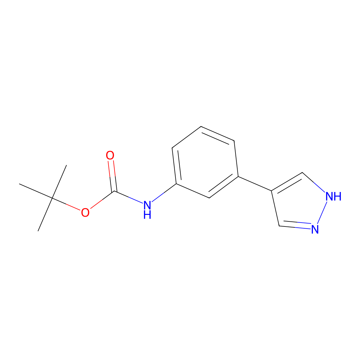 tert-butyl N-[3-(1H-pyrazol-4-yl)phenyl]carbamate molecular structure, CAS 2228919-54-6