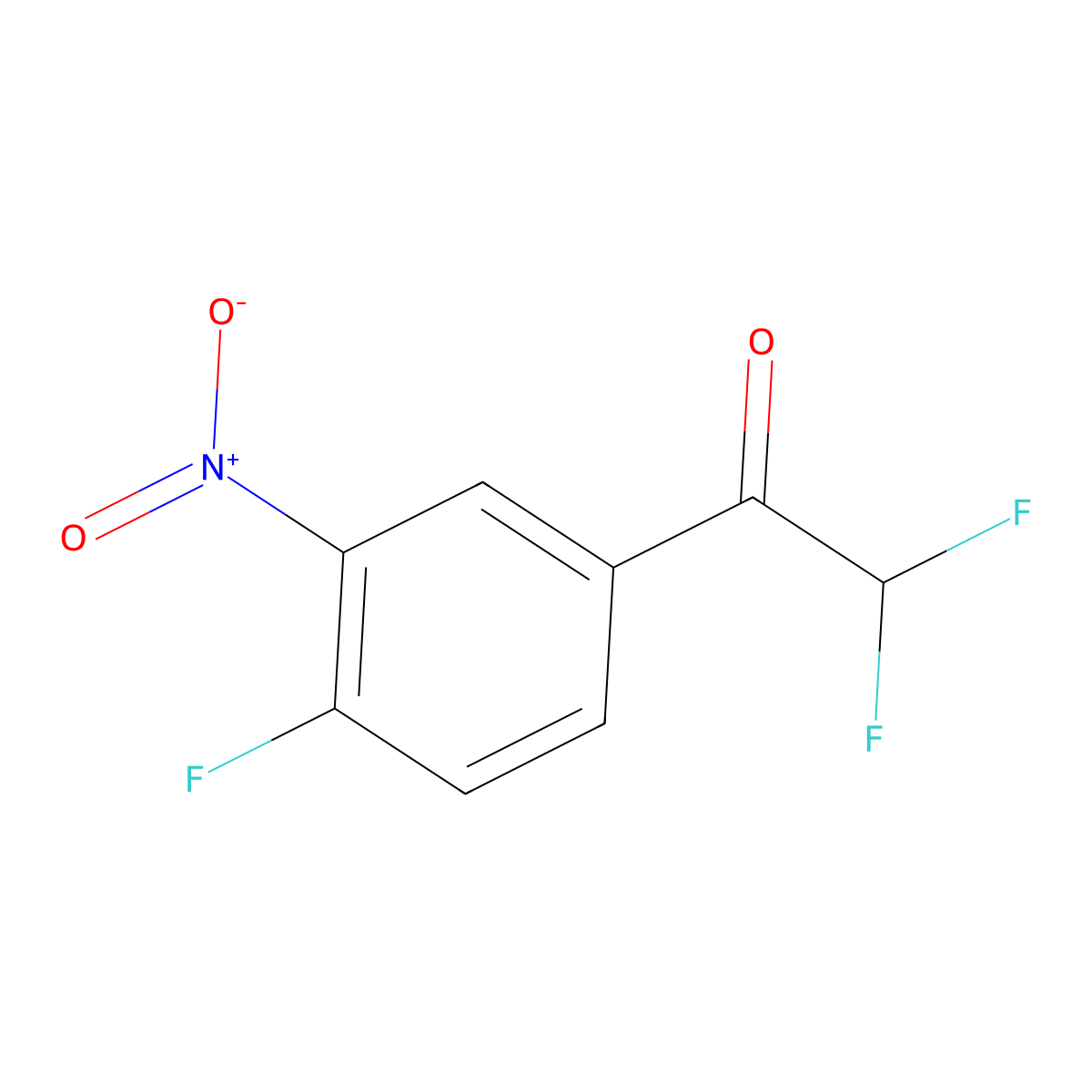 2,2-Difluoro-1-(4-fluoro-3-nitrophenyl)ethan-1-one molecular structure, CAS 2228922-37-8