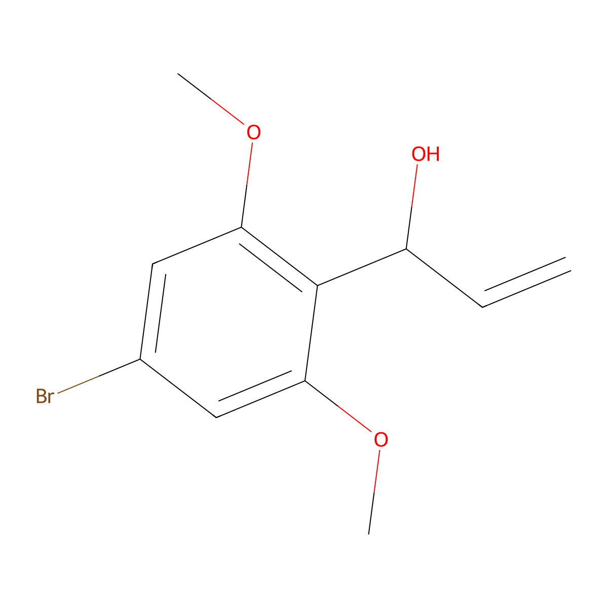 1-(4-Bromo-2,6-dimethoxyphenyl)prop-2-en-1-ol molecular structure, CAS 2228923-52-0