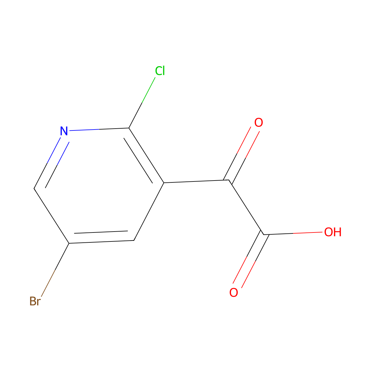 2-(5-Bromo-2-chloropyridin-3-yl)-2-oxoacetic acid molecular structure, CAS 2228925-45-7