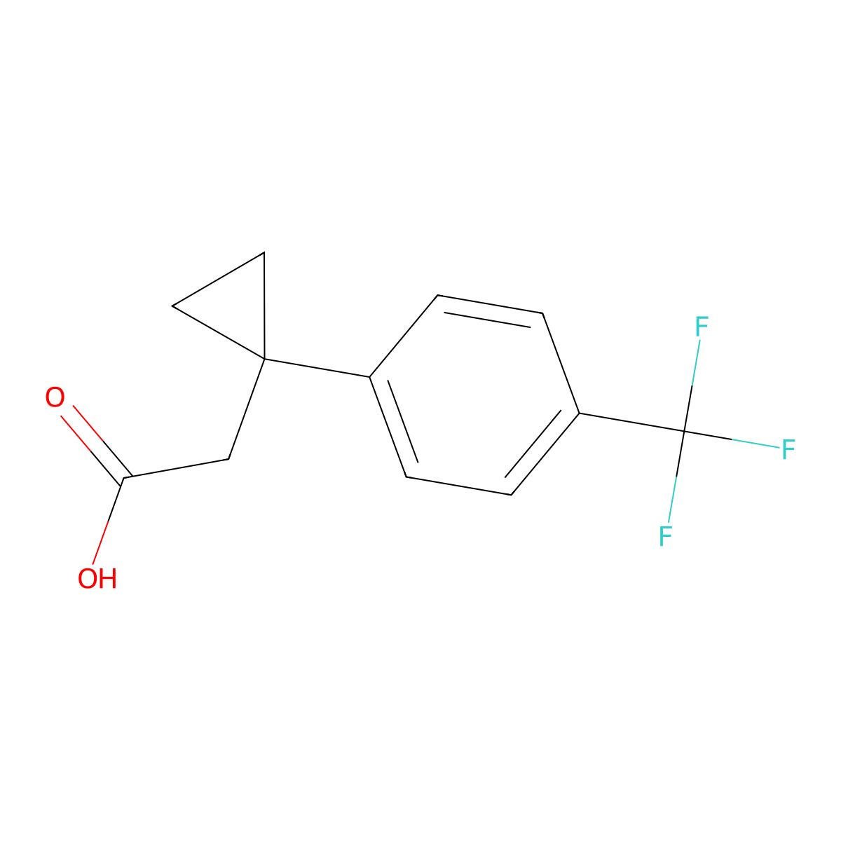2-{1-[4-(Trifluoromethyl)phenyl]cyclopropyl}acetic acid molecular structure, CAS 2228925-55-9