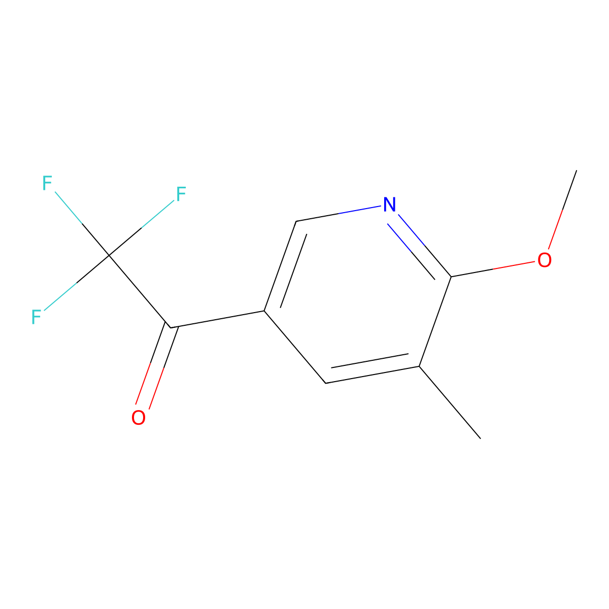 2,2,2-Trifluoro-1-(6-methoxy-5-methylpyridin-3-yl)ethan-1-one molecular structure, CAS 2228925-60-6