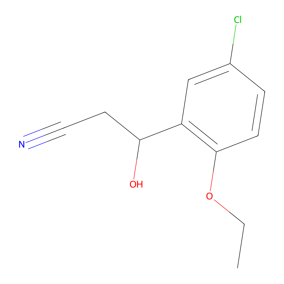 3-(5-Chloro-2-ethoxyphenyl)-3-hydroxypropanenitrile molecular structure, CAS 2228928-11-6