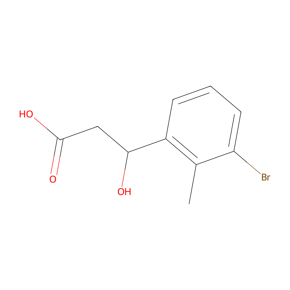 3-(3-Bromo-2-methylphenyl)-3-hydroxypropanoic acid molecular structure, CAS 2228928-68-3