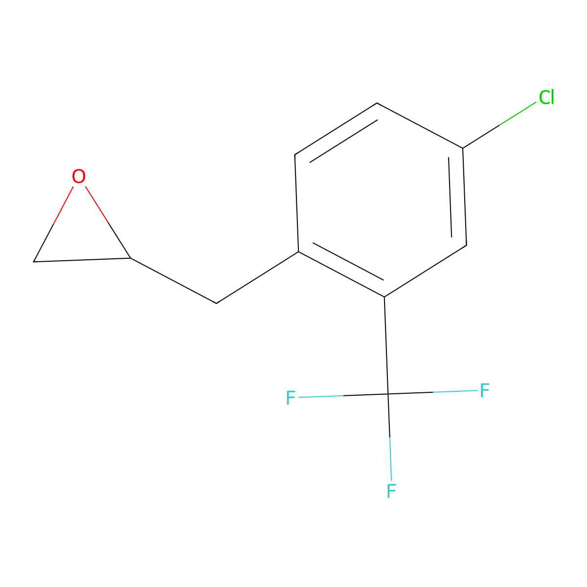 2-{[4-Chloro-2-(trifluoromethyl)phenyl]methyl}oxirane molecular structure, CAS 2228929-31-3