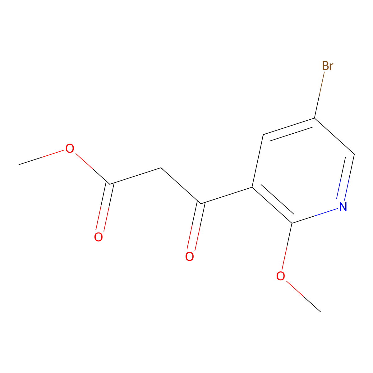 Methyl 3-(5-bromo-2-methoxypyridin-3-yl)-3-oxopropanoate molecular structure, CAS 2228930-76-3
