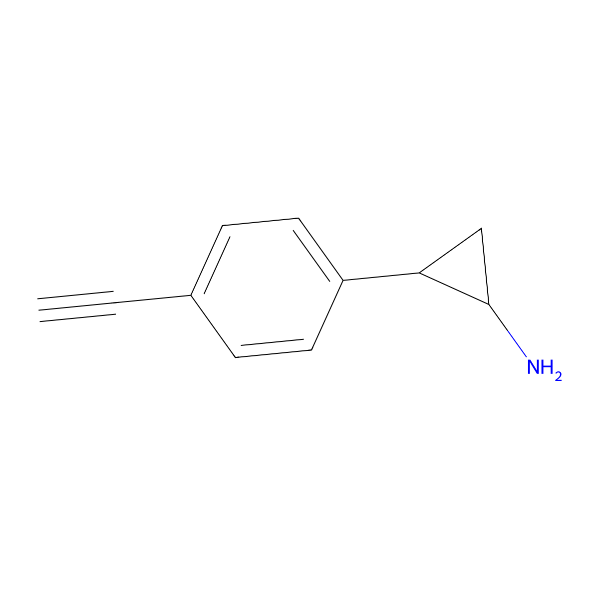 2-(4-Ethynylphenyl)cyclopropan-1-amine molecular structure, CAS 2228934-95-8