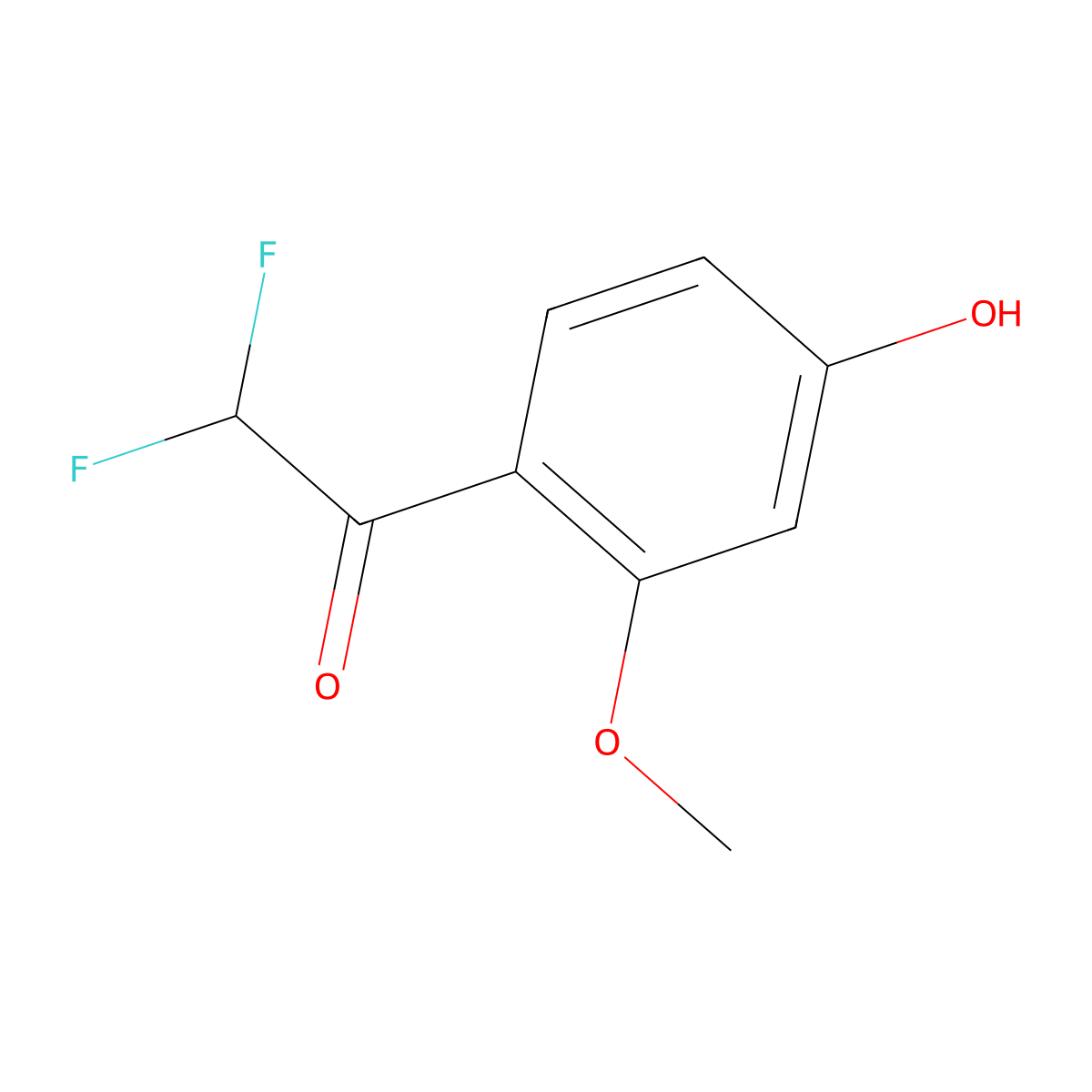 2,2-Difluoro-1-(4-hydroxy-2-methoxyphenyl)ethan-1-one molecular structure, CAS 2228936-95-4
