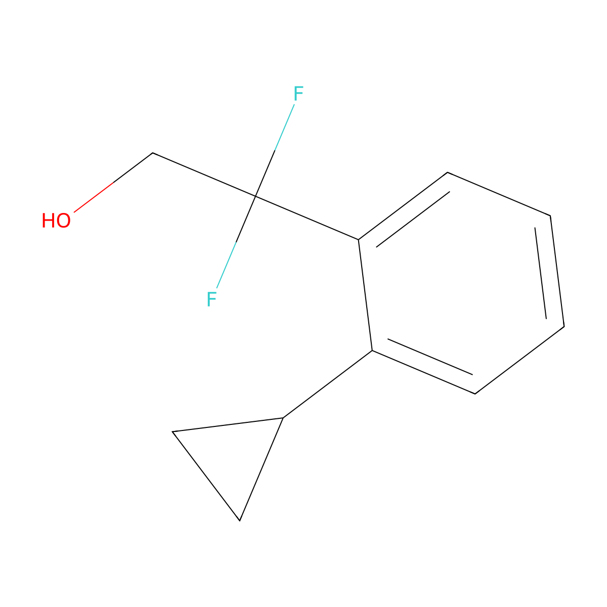 2-(2-Cyclopropylphenyl)-2,2-difluoroethan-1-ol molecular structure, CAS 2228937-66-2
