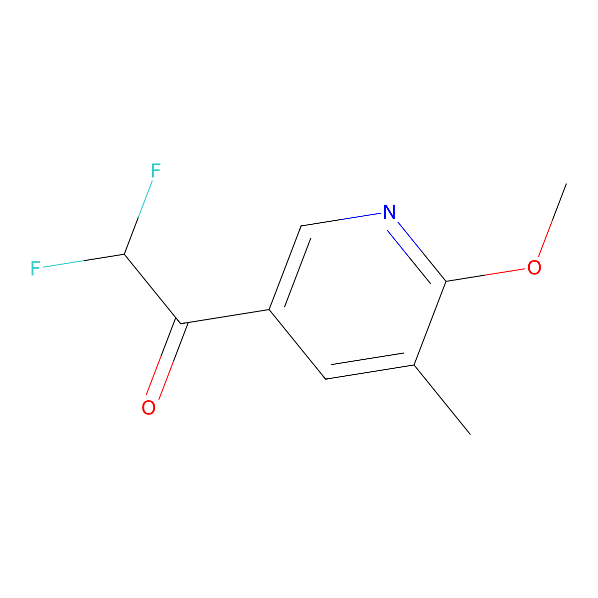 2,2-Difluoro-1-(6-methoxy-5-methylpyridin-3-yl)ethan-1-one molecular structure, CAS 2228937-88-8