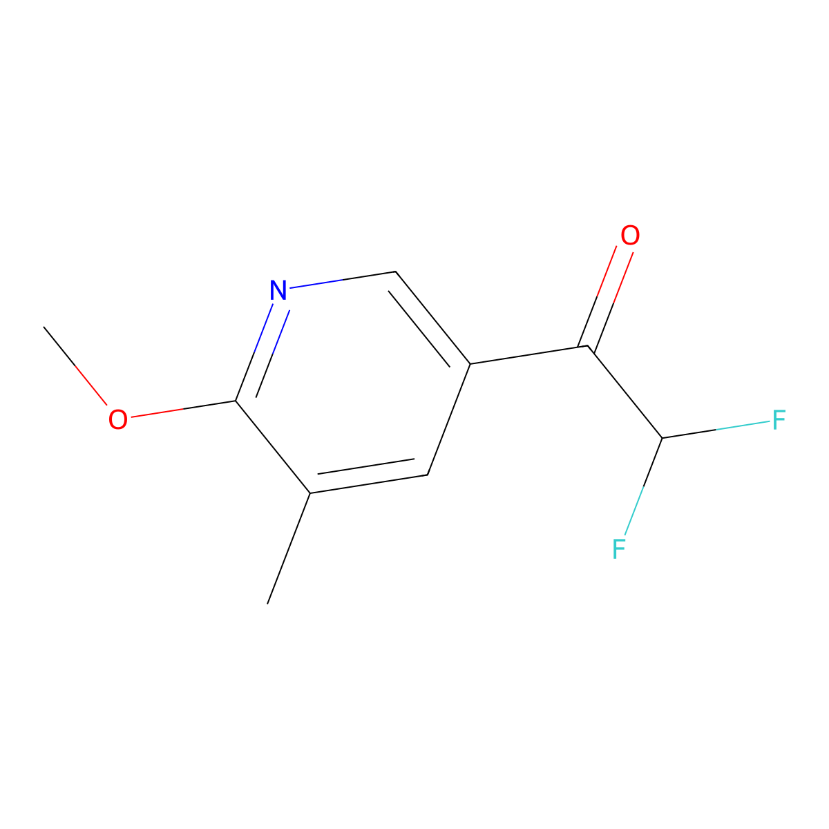 2,2-Difluoro-1-(6-methoxy-5-methylpyridin-3-yl)ethan-1-one molecular structure, CAS 2228937-88-8