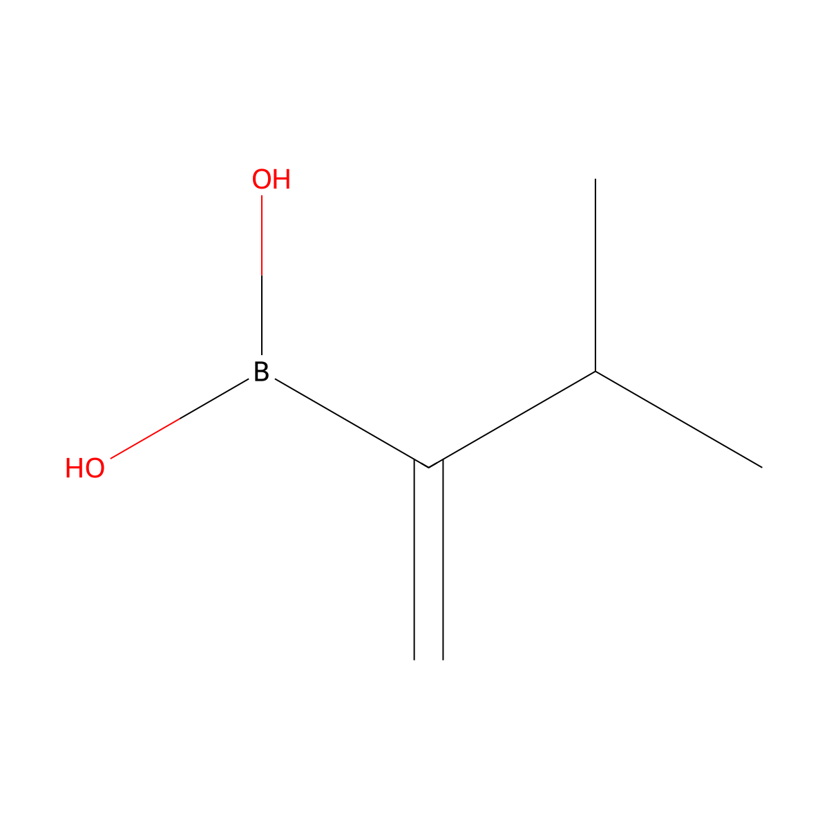(3-Methylbut-1-en-2-yl)boronic acid molecular structure, CAS 2228942-49-0