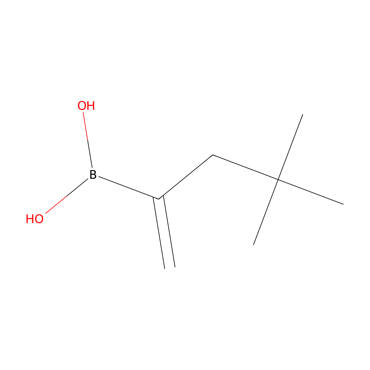 (4,4-Dimethylpent-1-en-2-yl)boronic acid molecular structure, CAS 2228942-81-0
