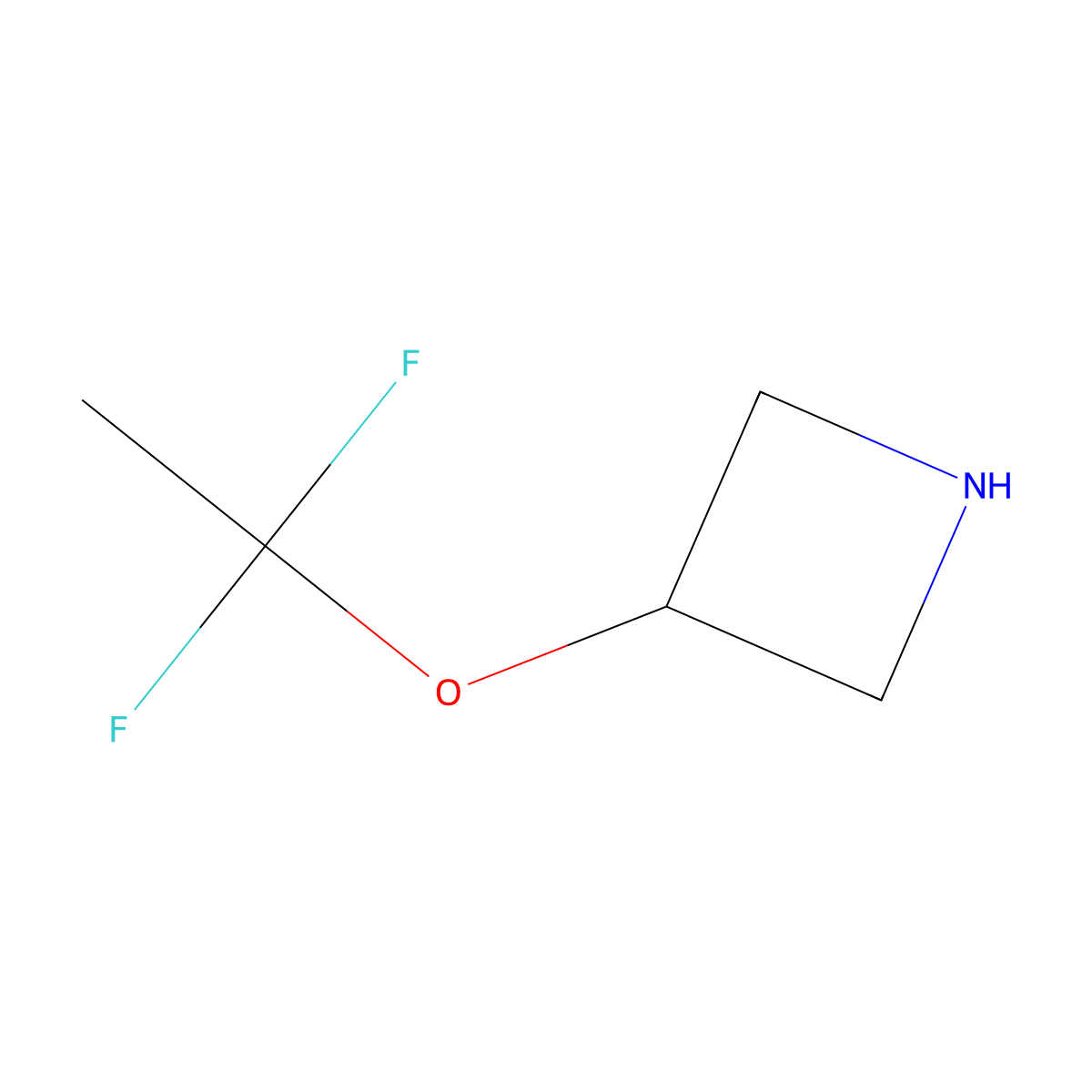 3-(1,1-Difluoroethoxy)azetidine molecular structure, CAS 2228946-97-0