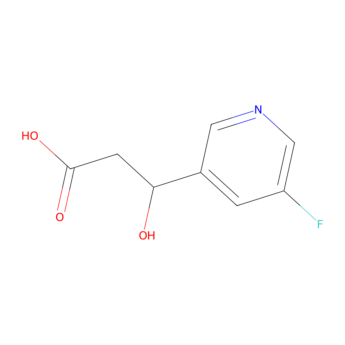 3-(5-Fluoropyridin-3-yl)-3-hydroxypropanoic acid molecular structure, CAS 2228949-25-3