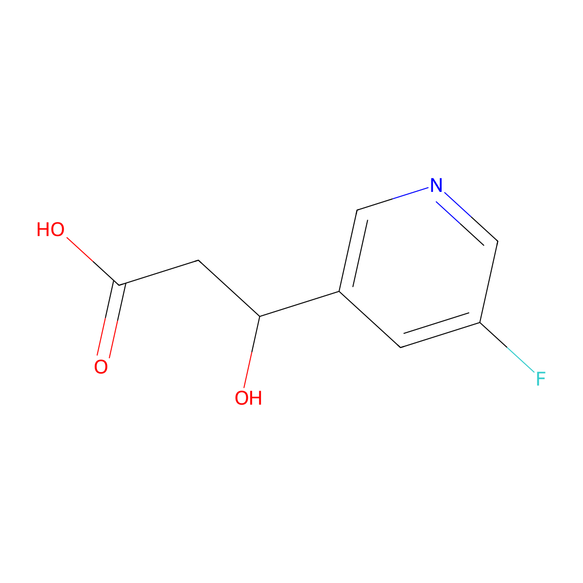 3-(5-Fluoropyridin-3-yl)-3-hydroxypropanoic acid molecular structure, CAS 2228949-25-3