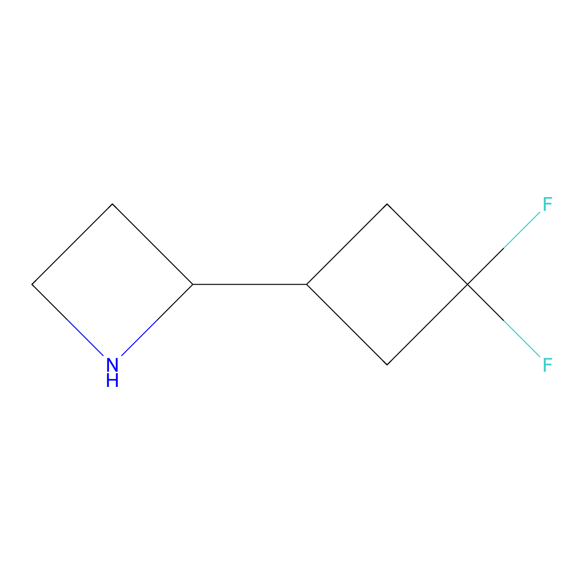 2-(3,3-Difluorocyclobutyl)azetidine molecular structure, CAS 2228949-43-5