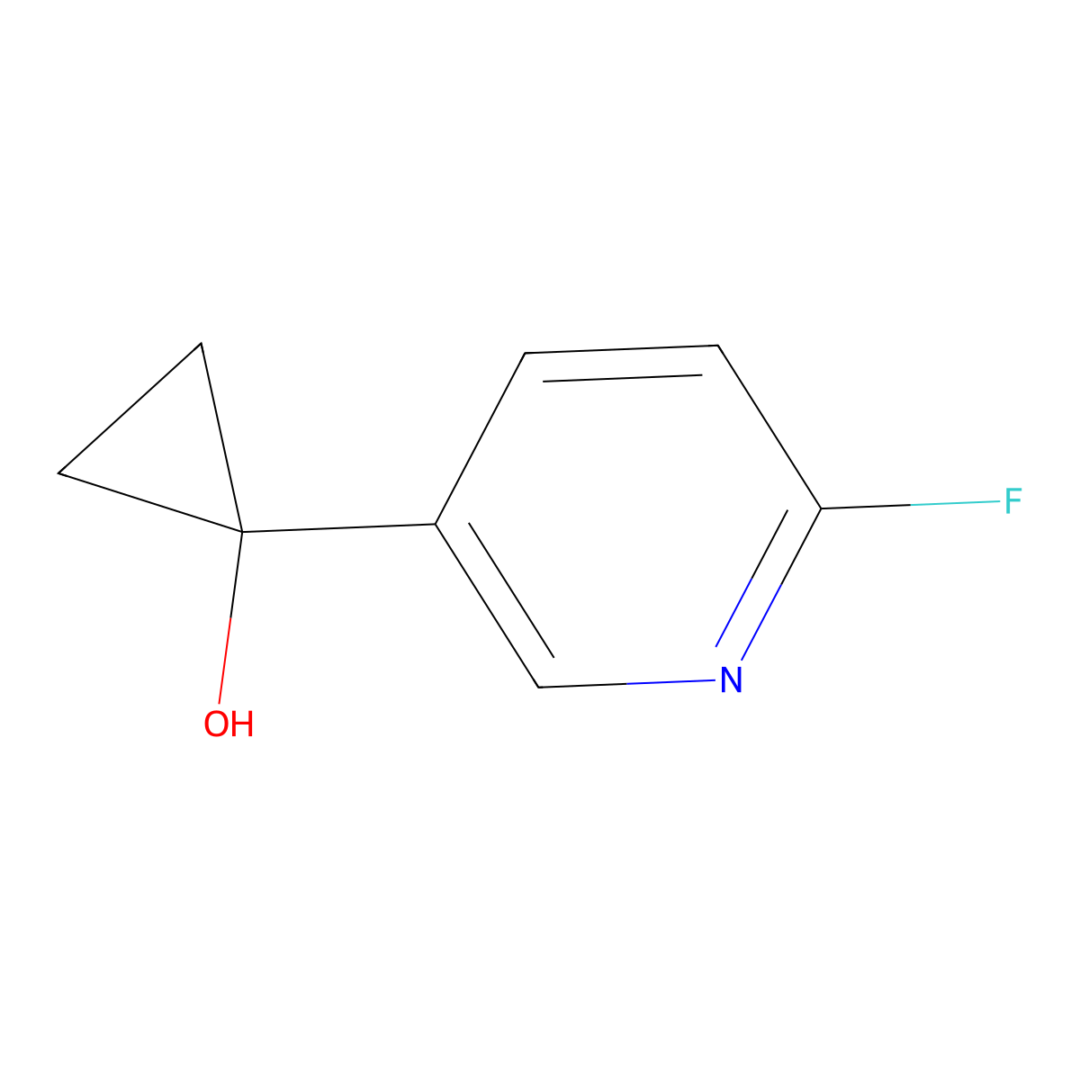 1-(6-Fluoropyridin-3-yl)cyclopropan-1-ol molecular structure, CAS 2228950-03-4