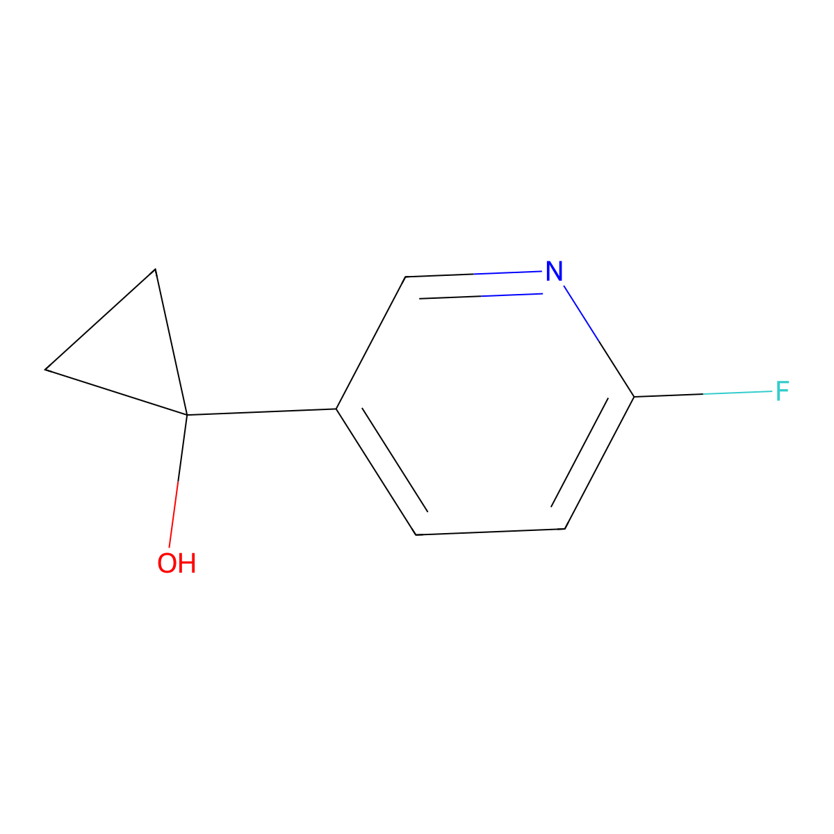 1-(6-Fluoropyridin-3-yl)cyclopropan-1-ol molecular structure, CAS 2228950-03-4