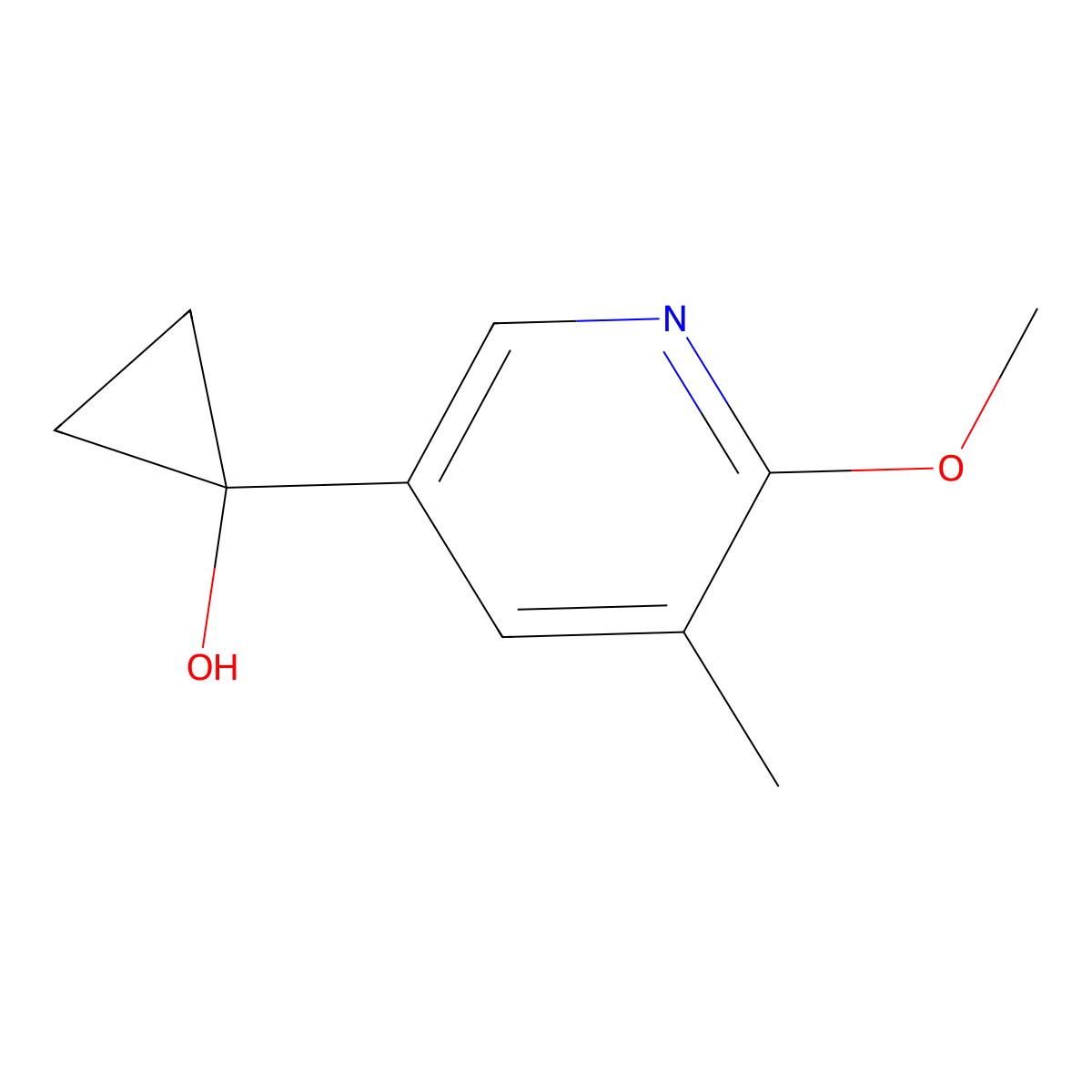 1-(6-Methoxy-5-methylpyridin-3-yl)cyclopropan-1-ol molecular structure, CAS 2228952-20-1