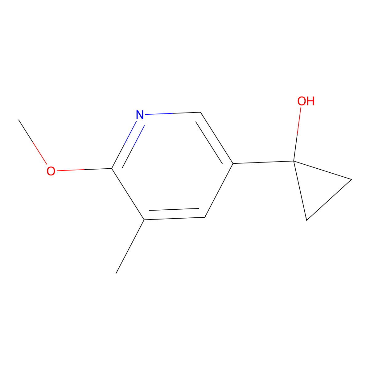 1-(6-Methoxy-5-methylpyridin-3-yl)cyclopropan-1-ol molecular structure, CAS 2228952-20-1