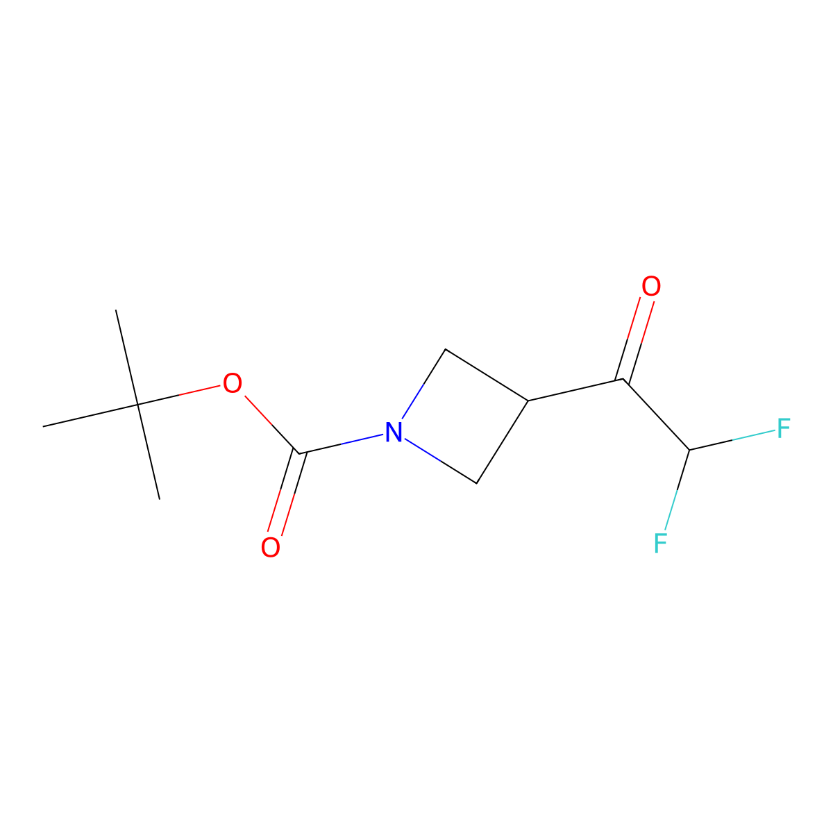 Tert-butyl 3-(2,2-difluoroacetyl)azetidine-1-carboxylate molecular structure, CAS 2228952-33-6