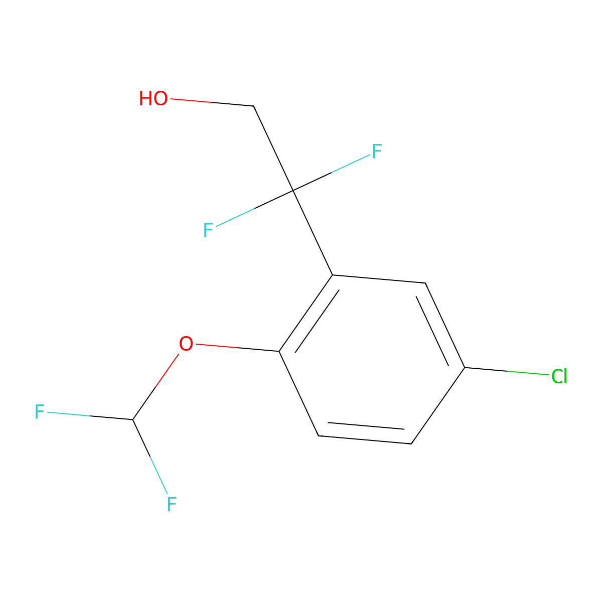 2-[5-Chloro-2-(difluoromethoxy)phenyl]-2,2-difluoroethan-1-ol molecular structure, CAS 2228953-02-2
