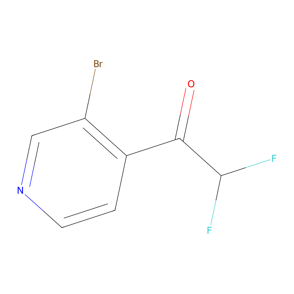 1-(3-Bromopyridin-4-yl)-2,2-difluoroethan-1-one molecular structure, CAS 2228955-52-8