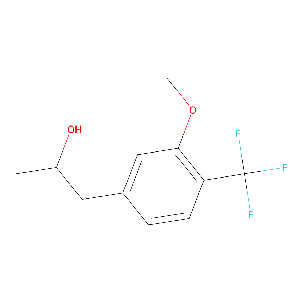 1-[3-Methoxy-4-(trifluoromethyl)phenyl]propan-2-ol molecular structure, CAS 2228961-09-7