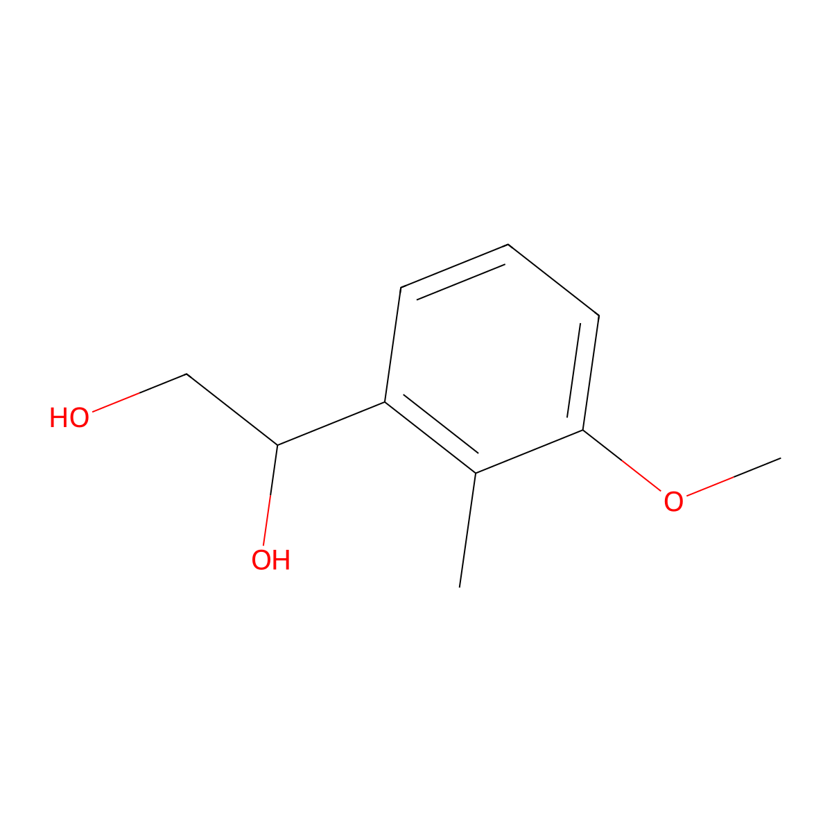 1-(3-Methoxy-2-methylphenyl)ethane-1,2-diol molecular structure, CAS 2228962-43-2