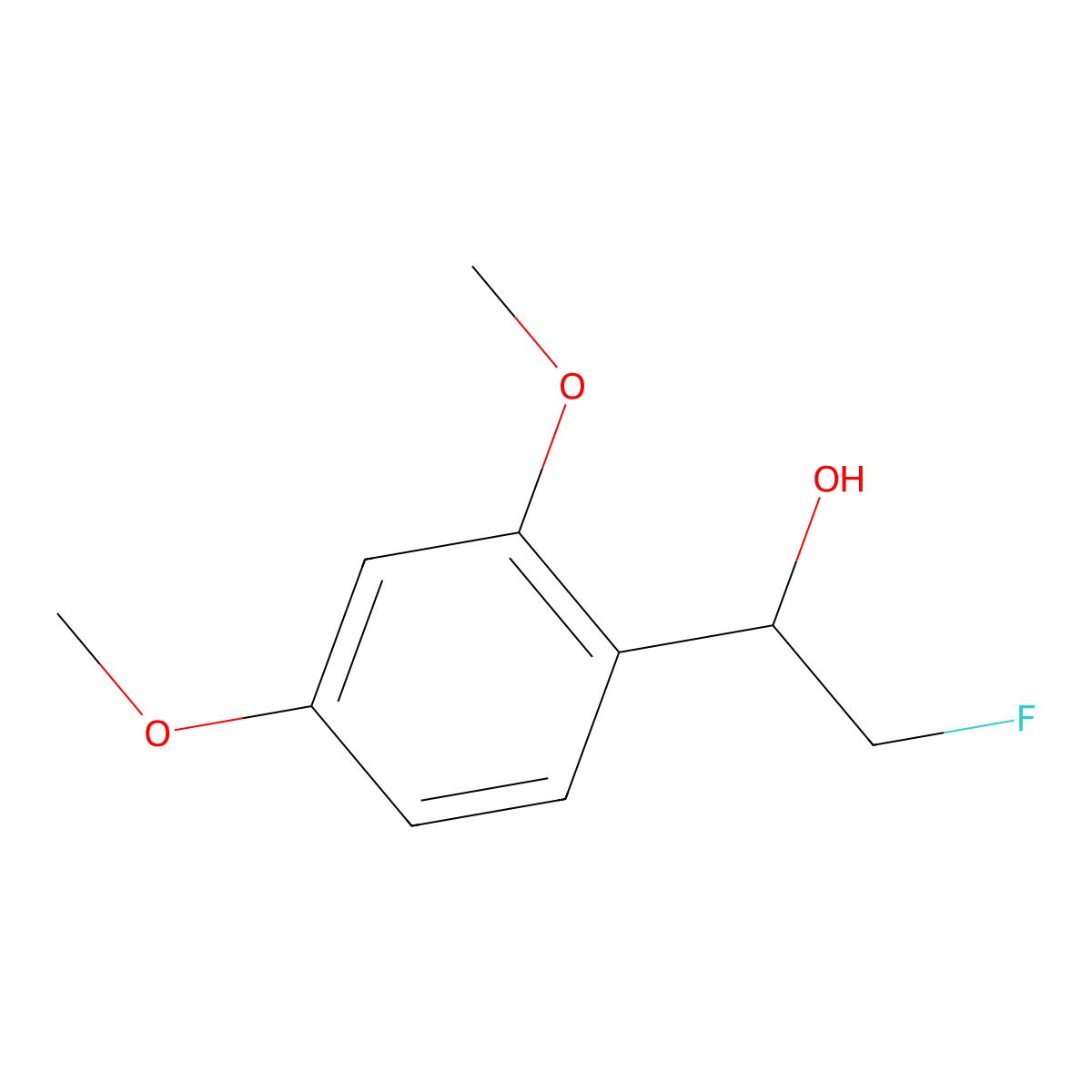1-(2,4-Dimethoxyphenyl)-2-fluoroethan-1-ol molecular structure, CAS 2228963-00-4