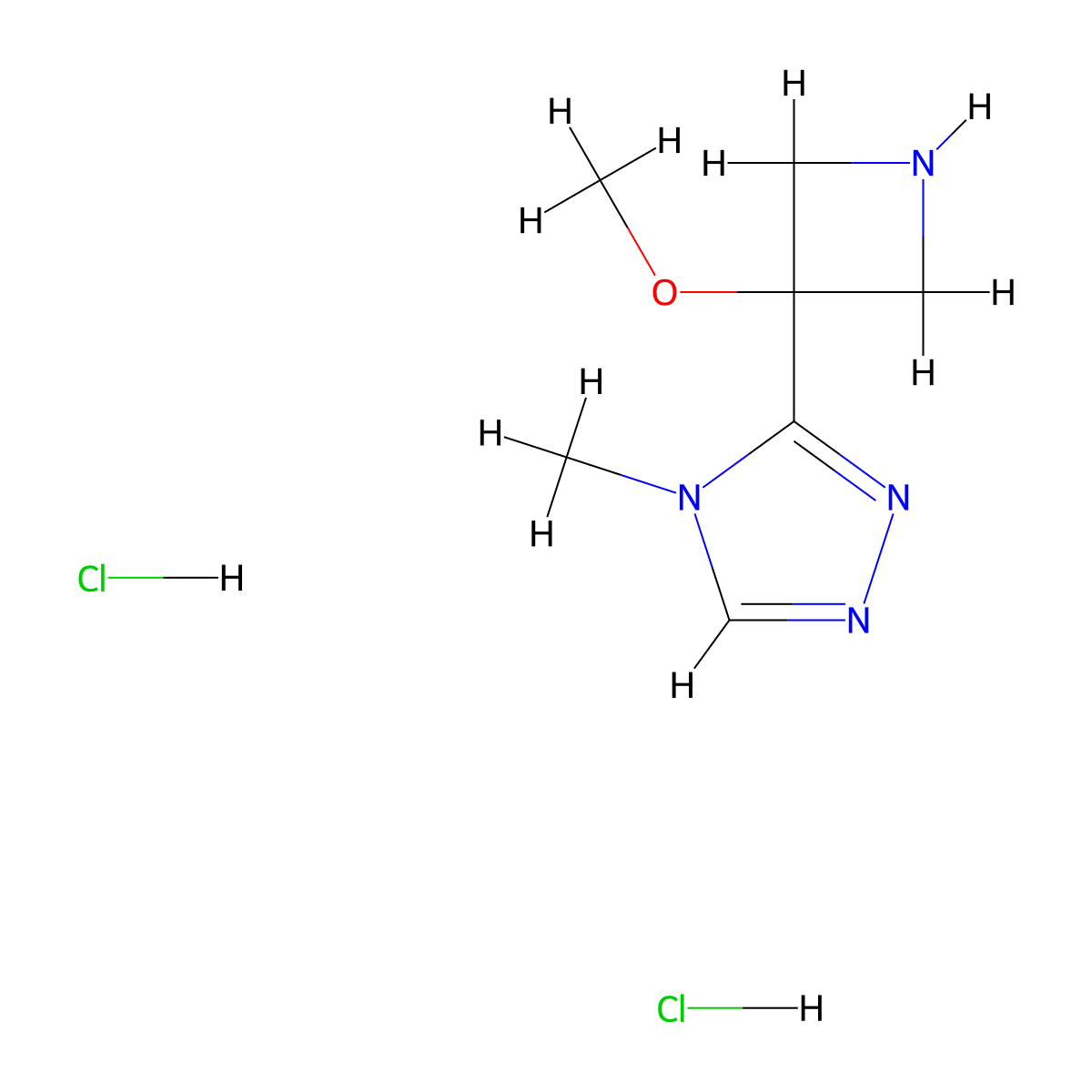 3-(3-Methoxyazetidin-3-yl)-4-methyl-4H-1,2,4-triazole dihydrochloride molecular structure, CAS 2228963-42-4