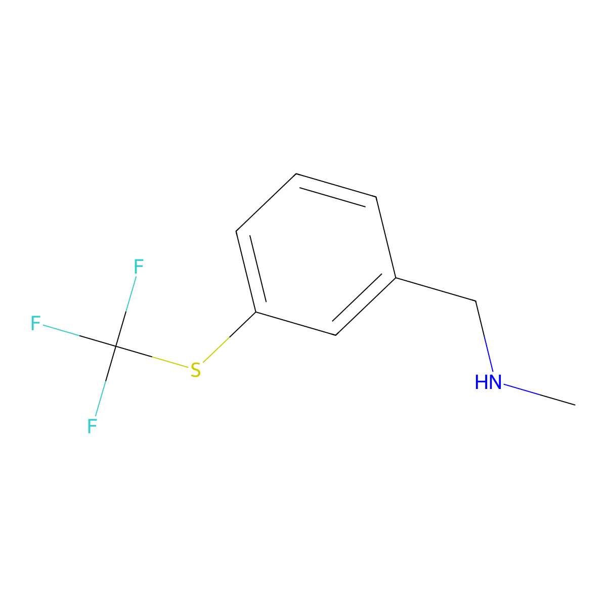 methyl({3-[(trifluoromethyl)sulfanyl]phenyl}methyl)amine hydrochloride ACD number molecular structure, CAS 2228967-27-7