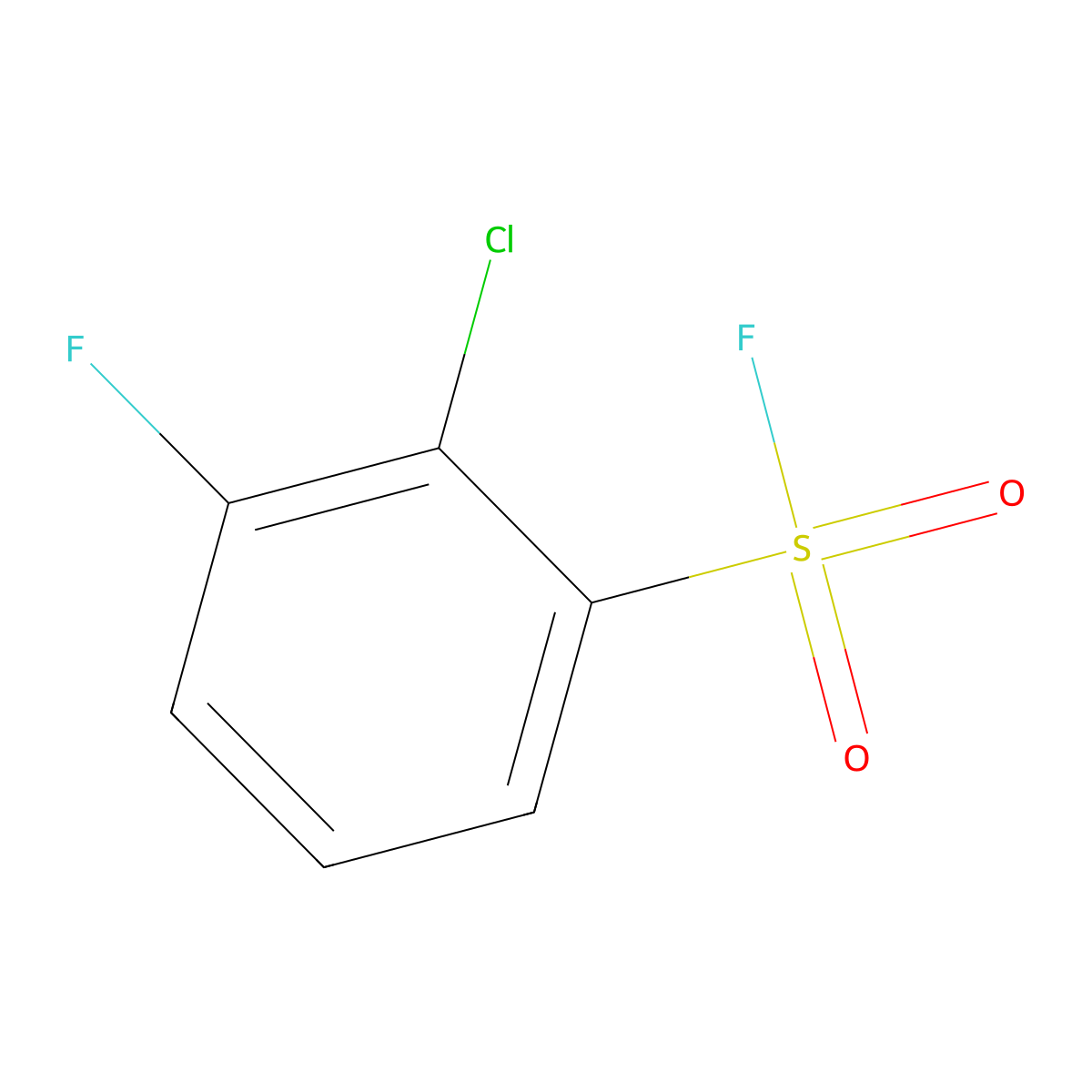 2-Chloro-3-fluorobenzene-1-sulfonyl fluoride molecular structure, CAS 2228967-37-9