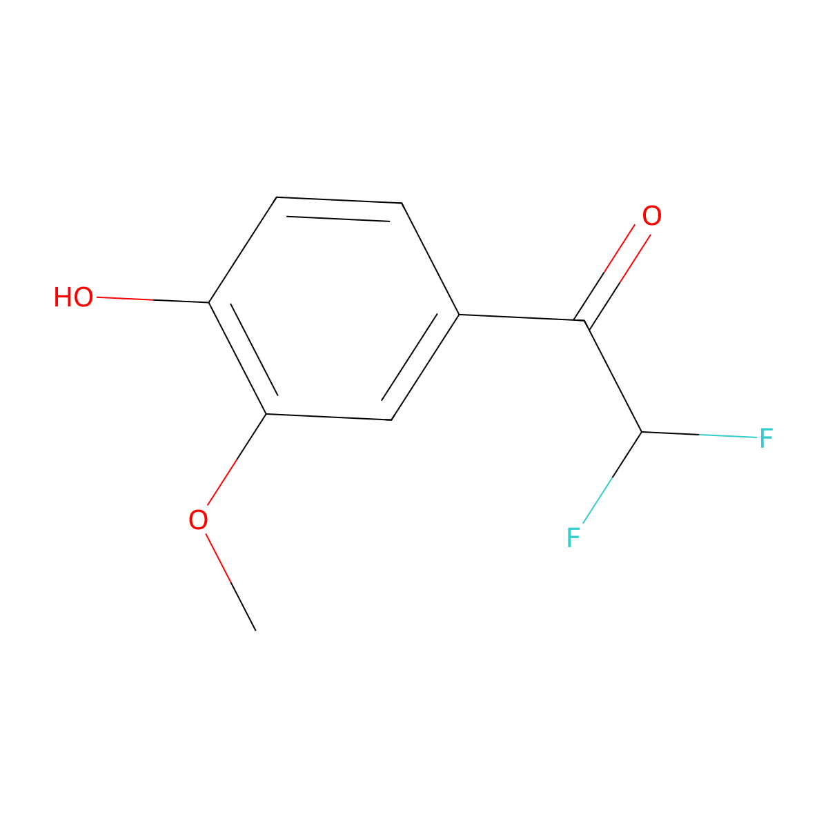 2,2-Difluoro-1-(4-hydroxy-3-methoxyphenyl)ethan-1-one molecular structure, CAS 2228968-23-6