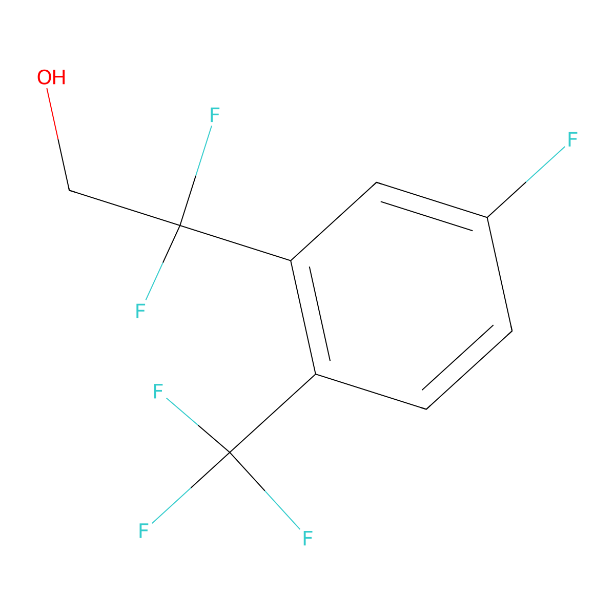 2,2-Difluoro-2-[5-fluoro-2-(trifluoromethyl)phenyl]ethan-1-ol molecular structure, CAS 2228968-30-5