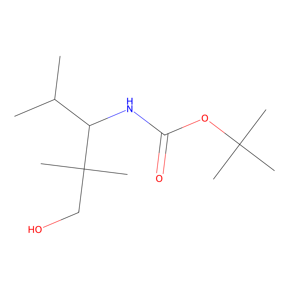 tert-butyl N-(1-hydroxy-2,2,4-trimethylpentan-3-yl)carbamate molecular structure, CAS 2228970-40-7